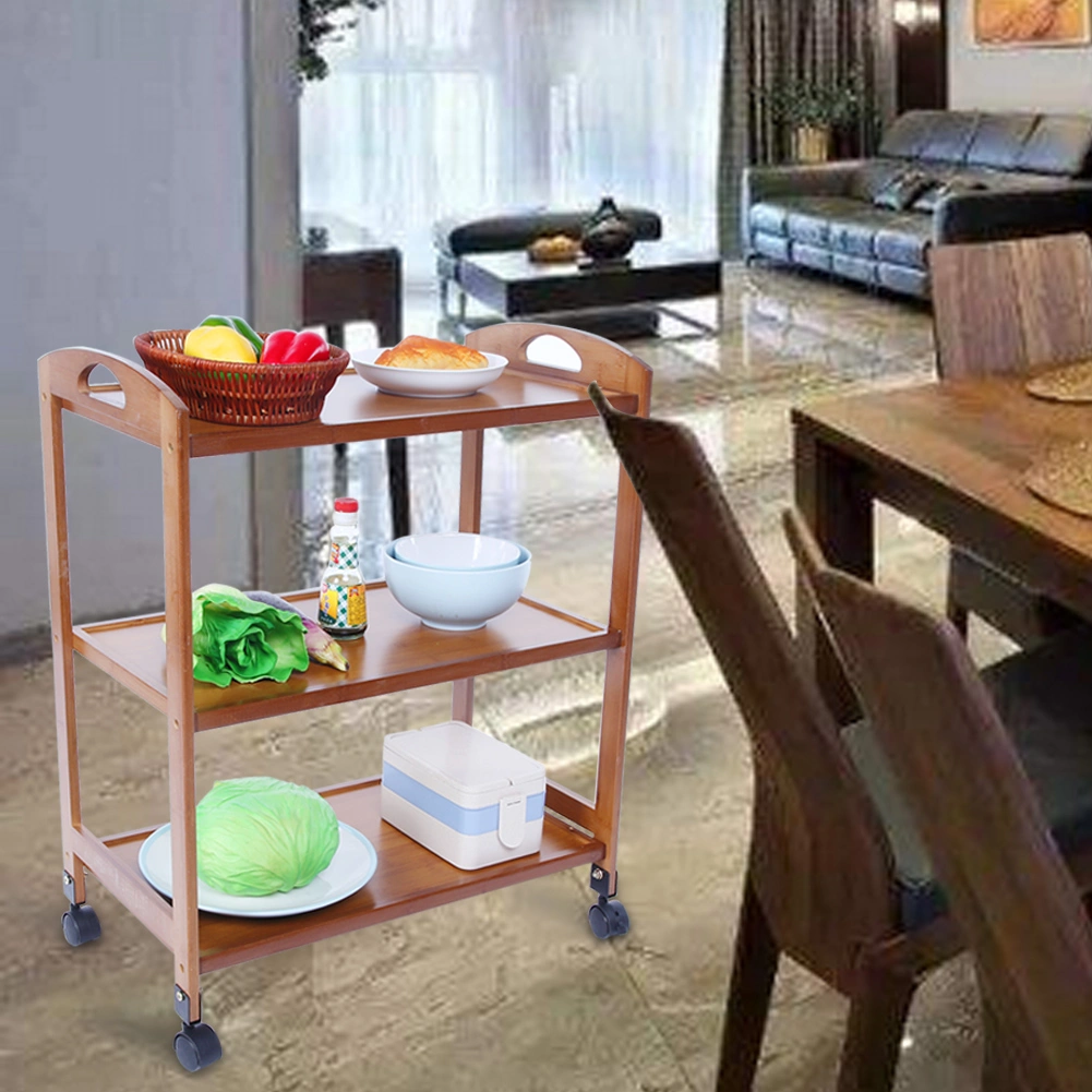 3-Tier Moveable Kitchen Trolley Rolling Storage Rack Organizer with Wheels