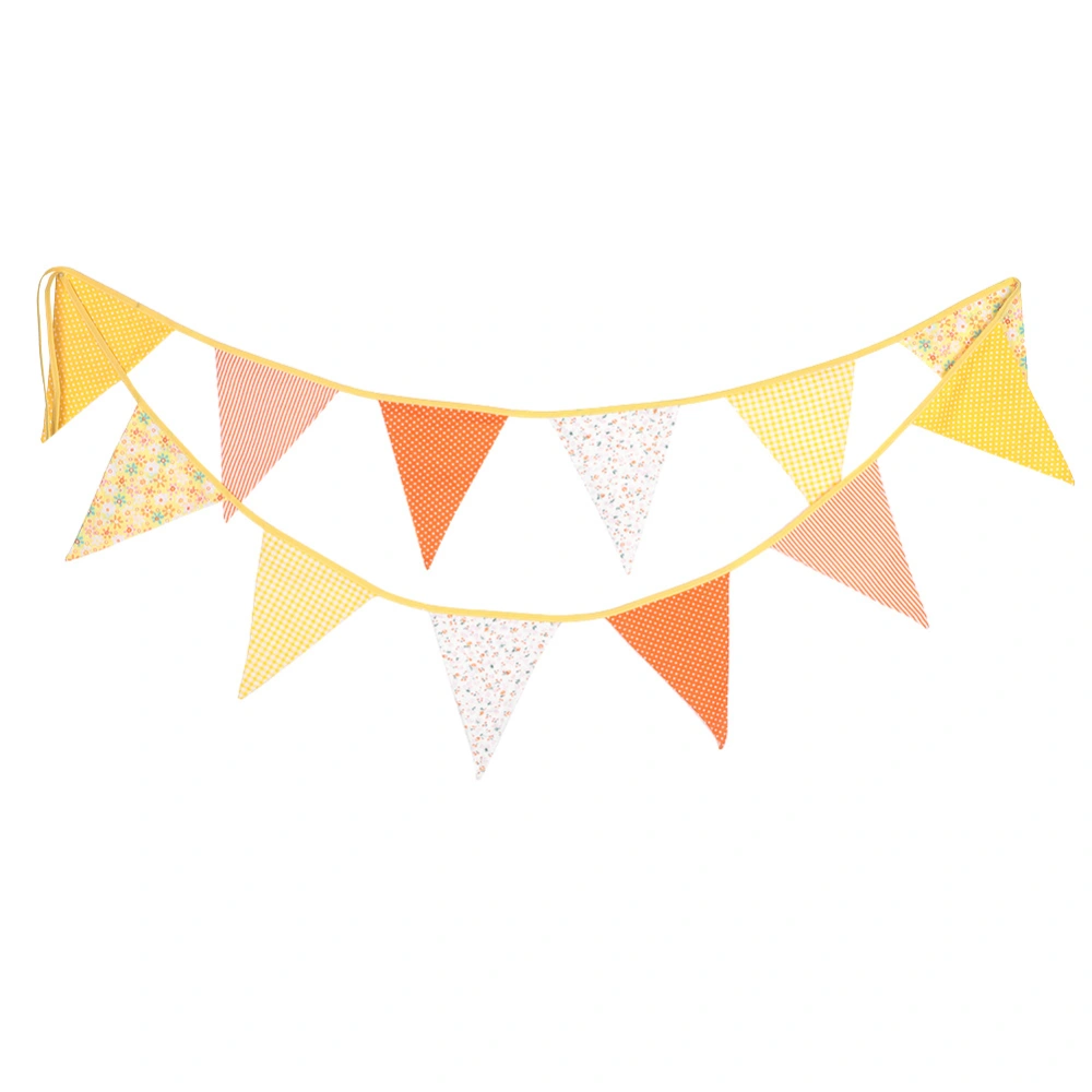 3.6m Double-Side Colorful Flag Pennants Multicolor Cotton Banner Bunting for Party (Type 8)