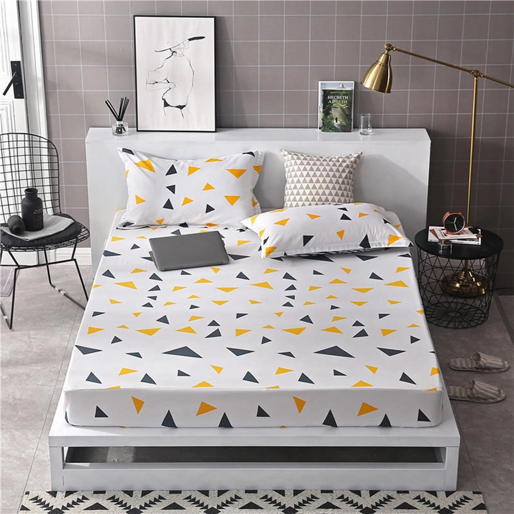 Comfortable Breathable Polyester Bedding Set Pillowcase Fitted Sheet