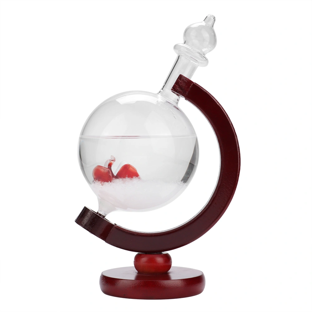 Beautiful Weather Forecast Crystal Windstorm Glass Wooden Base Globe Shape Desk Room