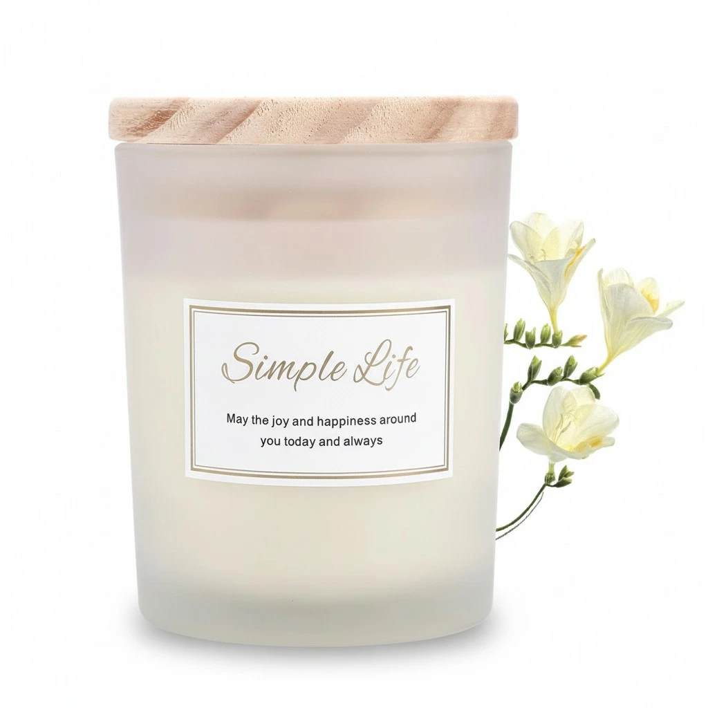 Portable Scented Candles Soy Wax Glass Scented Candles Gift (British Pear & Freesia)