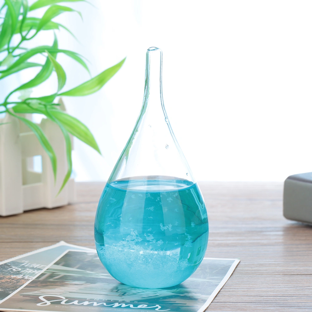 Water Droplets Windstorm Glass Weather Forecast Bottle Crystal Chemistry Decor (Blue No Base)