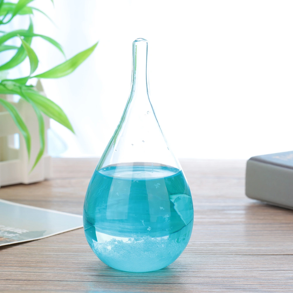 Water Droplets Windstorm Glass Weather Forecast Bottle Crystal Chemistry Decor (Blue No Base)