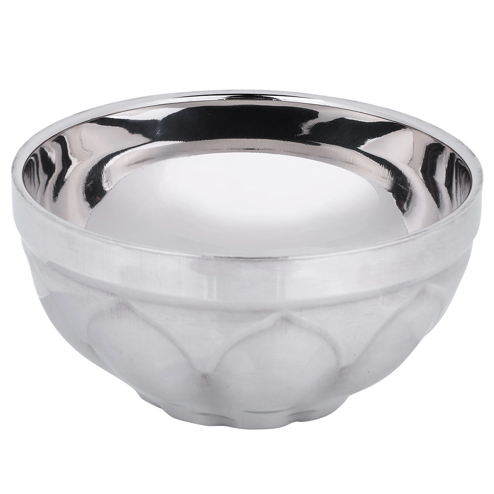 Stainless Steel Double Walled Insulated Bowl Home Restaurant Canteen