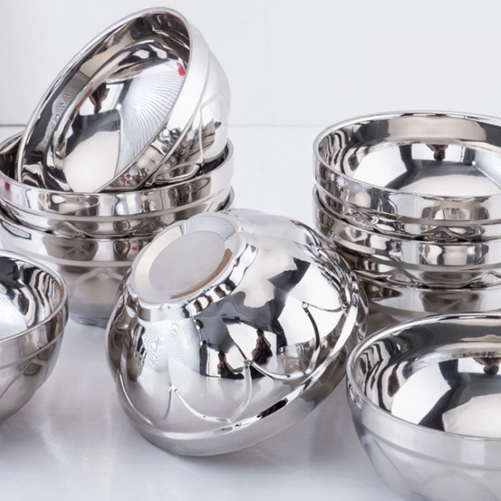 Stainless Steel Double Walled Insulated Bowl Home Restaurant Canteen