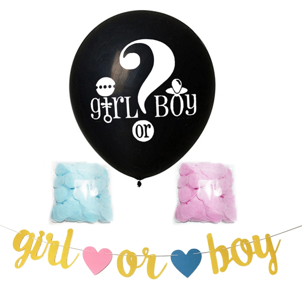 36" Gender Reveal Balloon Confetti Kit Girl or Boy Baby Shower Party Decoration (Pattern A)