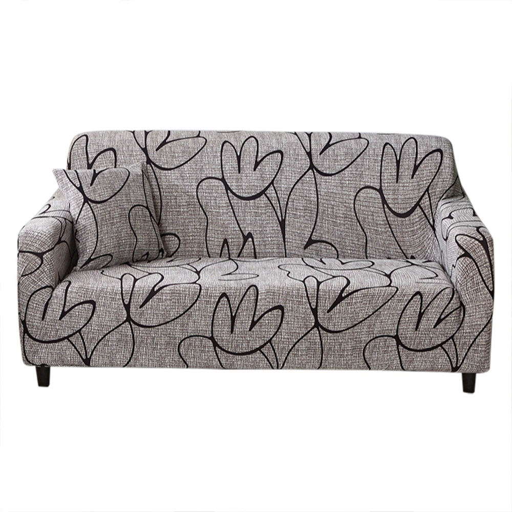 Non‑slip Elastic Printing Dustproof Slipcover Sofa Cover Cushion Cover (For 4 People Couch)