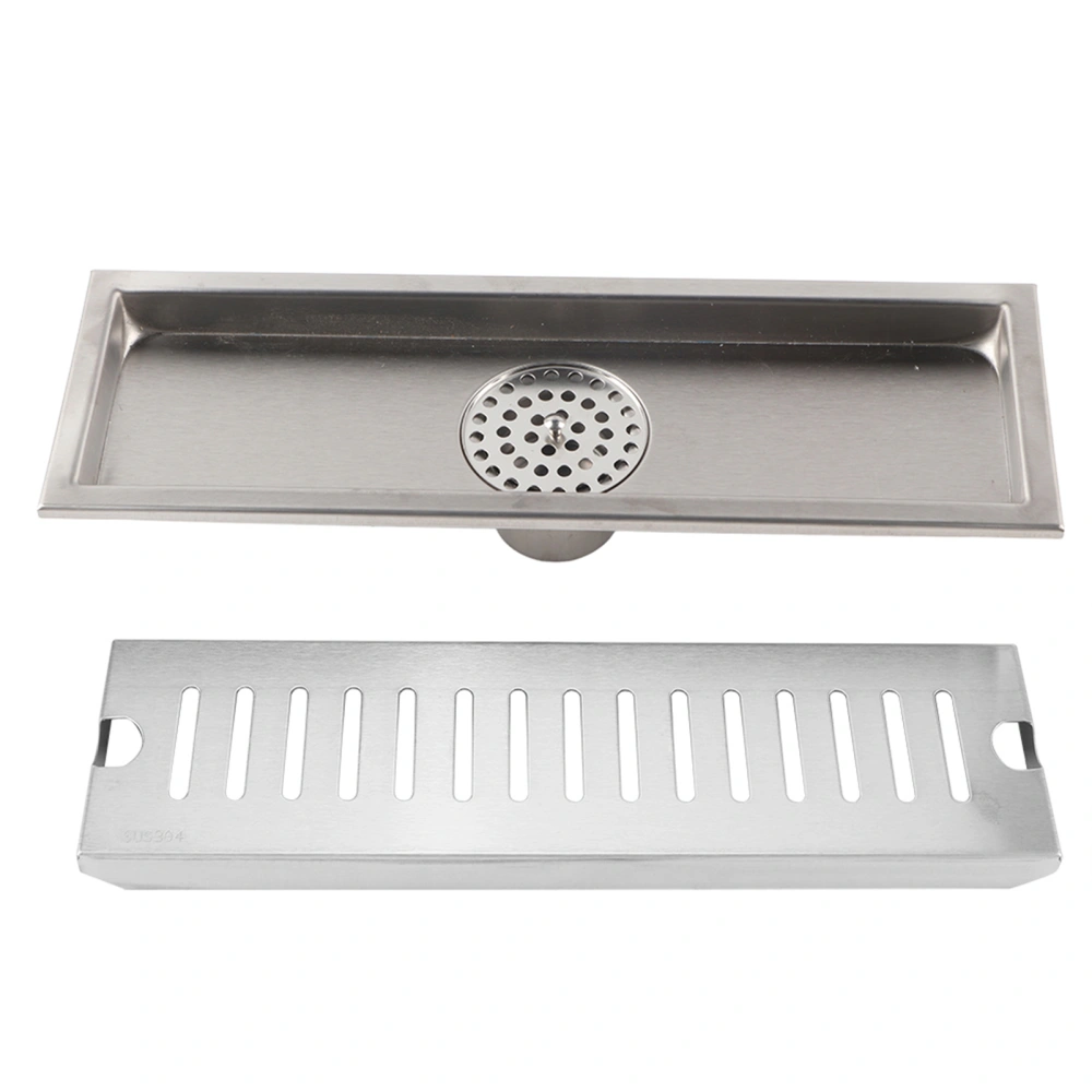 Large Flow Stainless Steel Rectangle Shower Floor Drain Bathroom Drainage Gully(mid drainage)