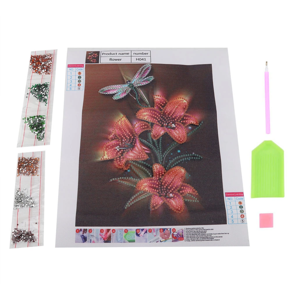 DIY 5D Rhinestone Painting Drill Embroidery Floral Cross Stitch Home Decoration Honeysuckle