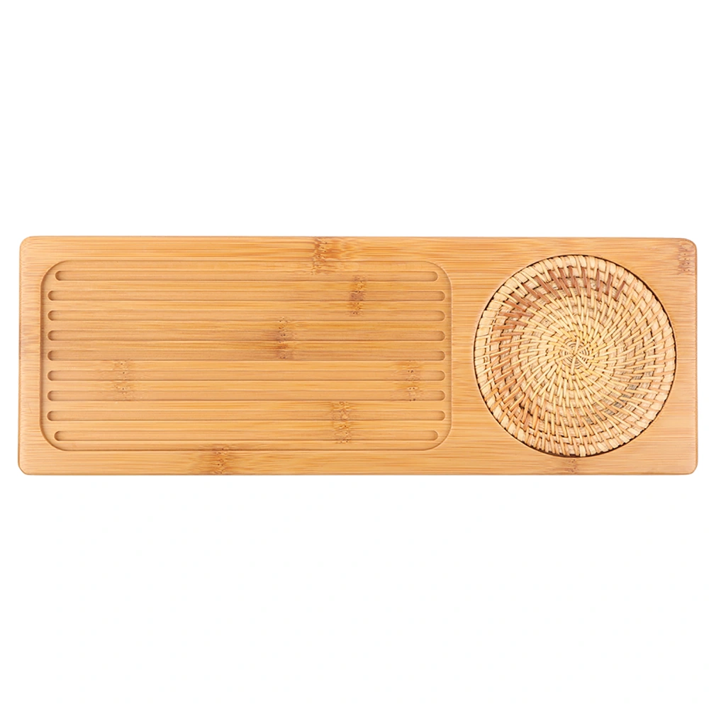 Portable Rectangular Shape Bamboo Tea Tray Storage Kung Fu Tea Teapot Serving Board