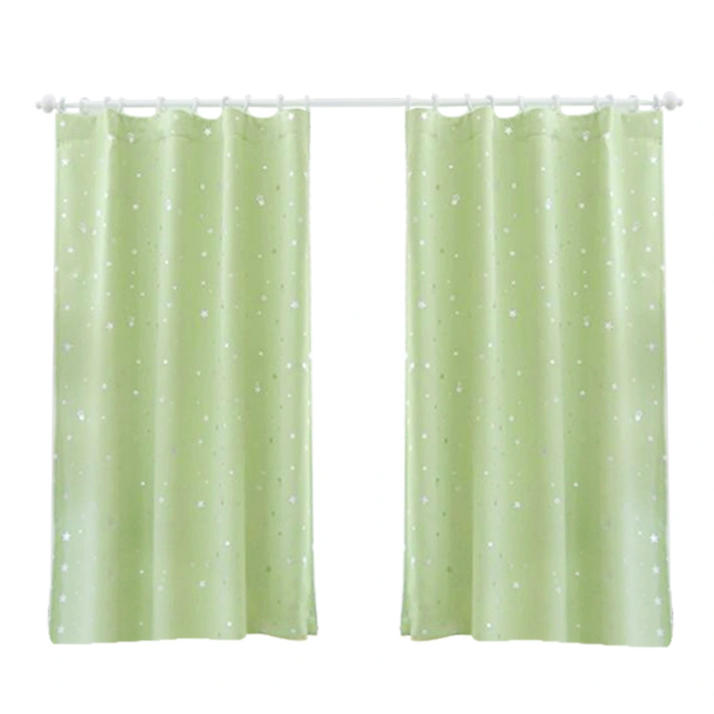 Full Blackout Polyester Window Curtain Blackout Drape Bedroom Living Room Decor (Green)