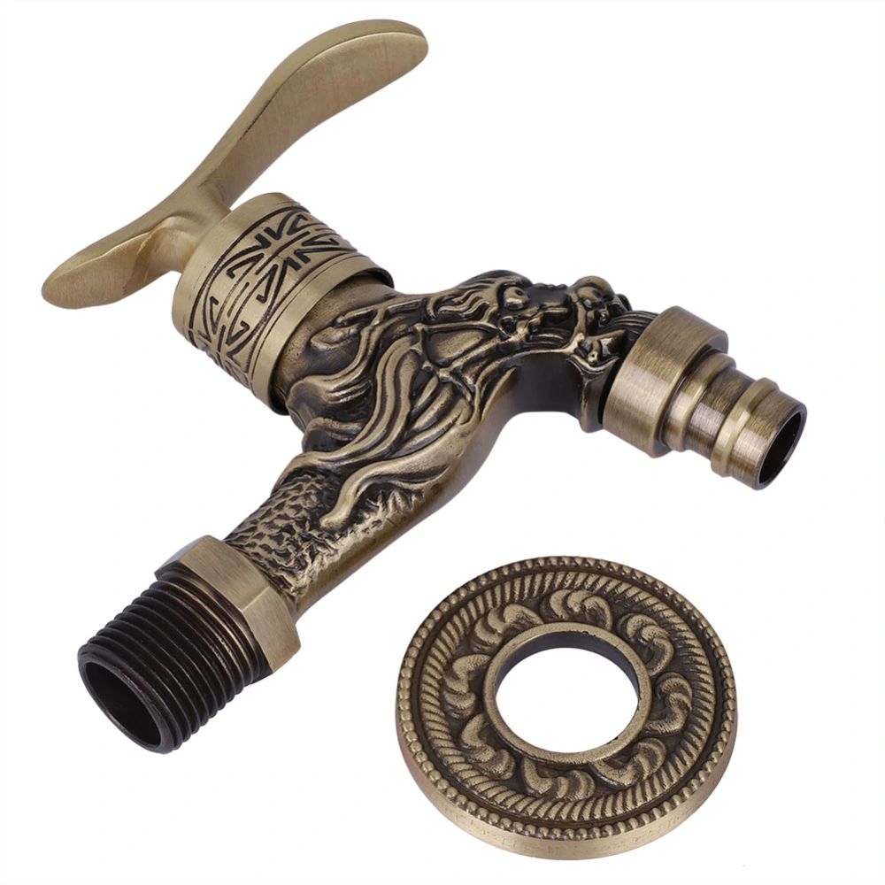 G1/2" Antique Brass Laundry Bathroom Washing Machine Wall Mounted Water Faucet Single Cold Tap