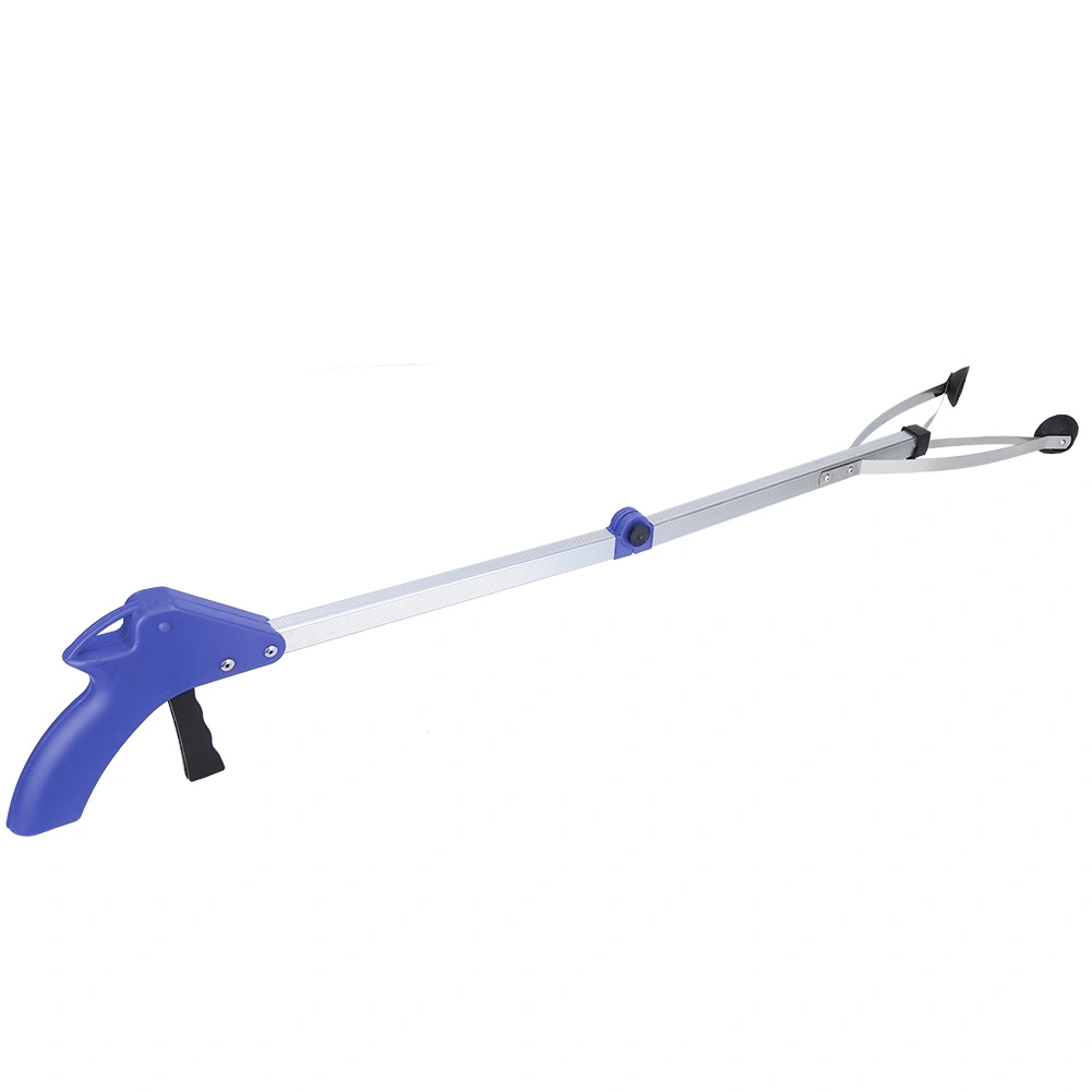 Garbage Picker Folding Trash Grabber for Garden Leaves Waste Pick Up(Blue handle)