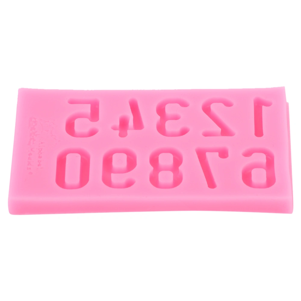 Homemade Number Shape Cake Mold Silica Gel Molds Cake Fondant Maker For Party (Pink)