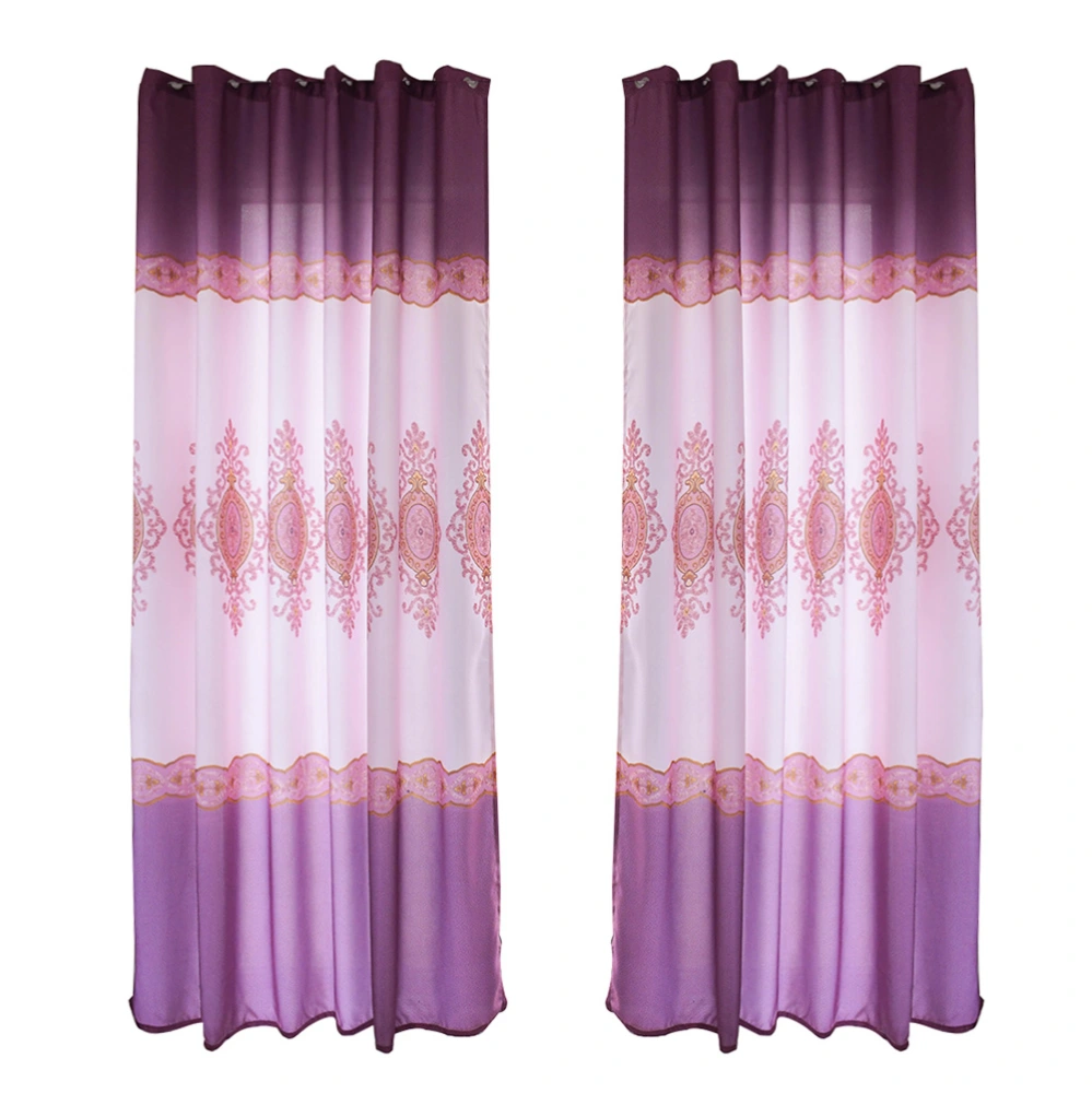 Polyester Blackout Window Curtain Blackout Drape Bedroom Living Room Decor (Purple)