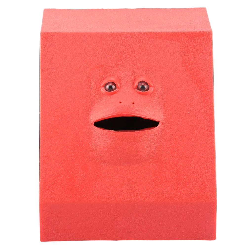 Cute Face Shape Money Box Bank Coin Eating Money Saving Pot (Red)