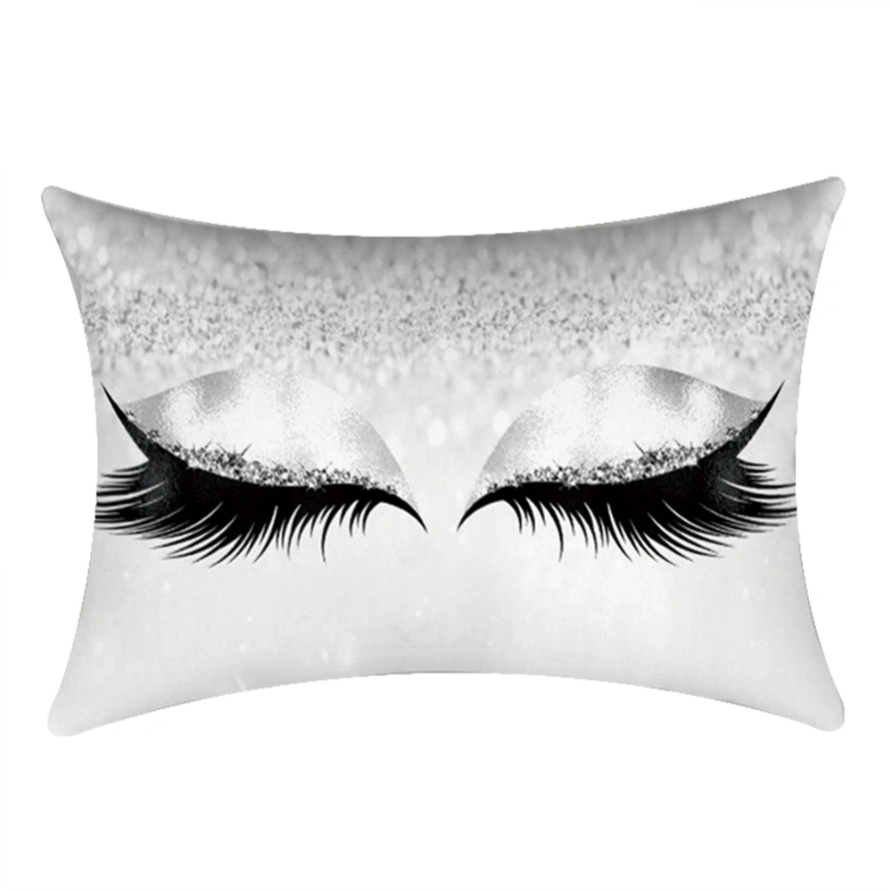 30*50cm Shinning Eyelashes Pillow Case for Home Sofa Bed Car Waist Cushion (O)