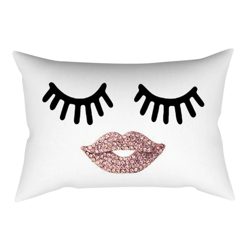 30 x 50cm Eyebrow Pattern Cushion Cover Sofa Comfortable Pillow Case Home Decor F