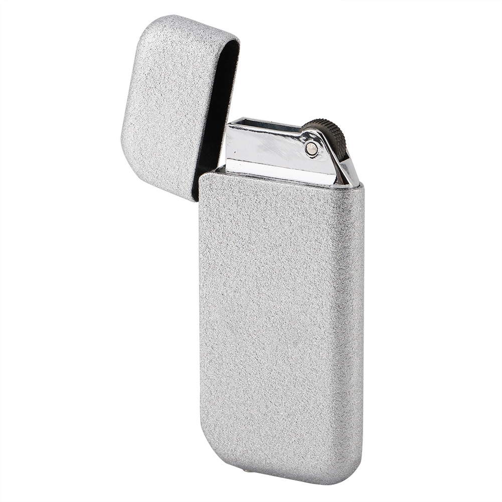 Slim Safe Normal Flame Butane Gas Refillable Cigarette Lighter Without Gas Silver