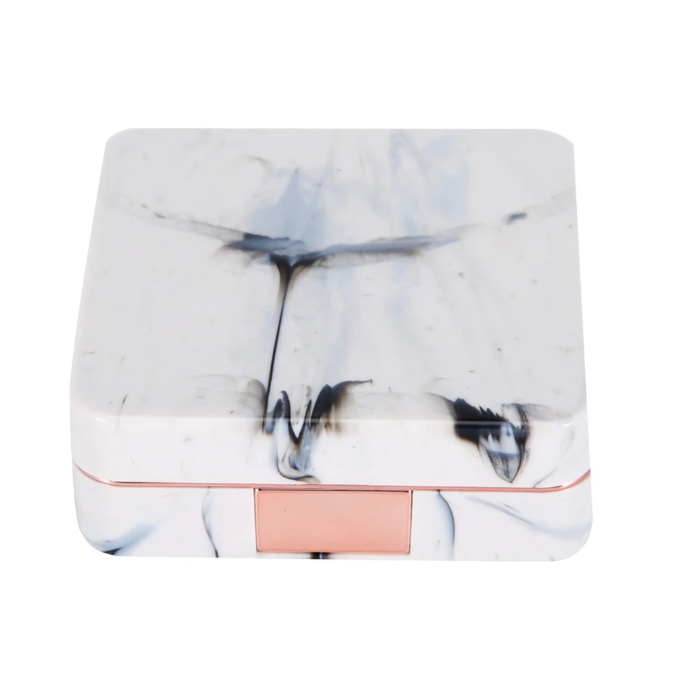 Portable Marble Surface Mirror Square Soaking Contact Lens Case Rose Gold