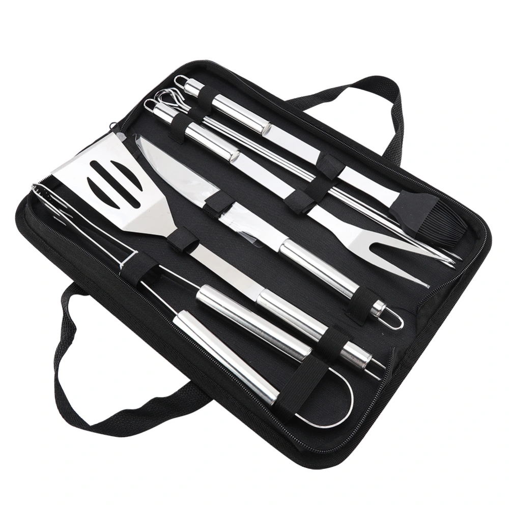 9Pcs/Set Stainless Steel BBQ Tools Set Barbecue Utensils Accessories Kit With Oxford Bag