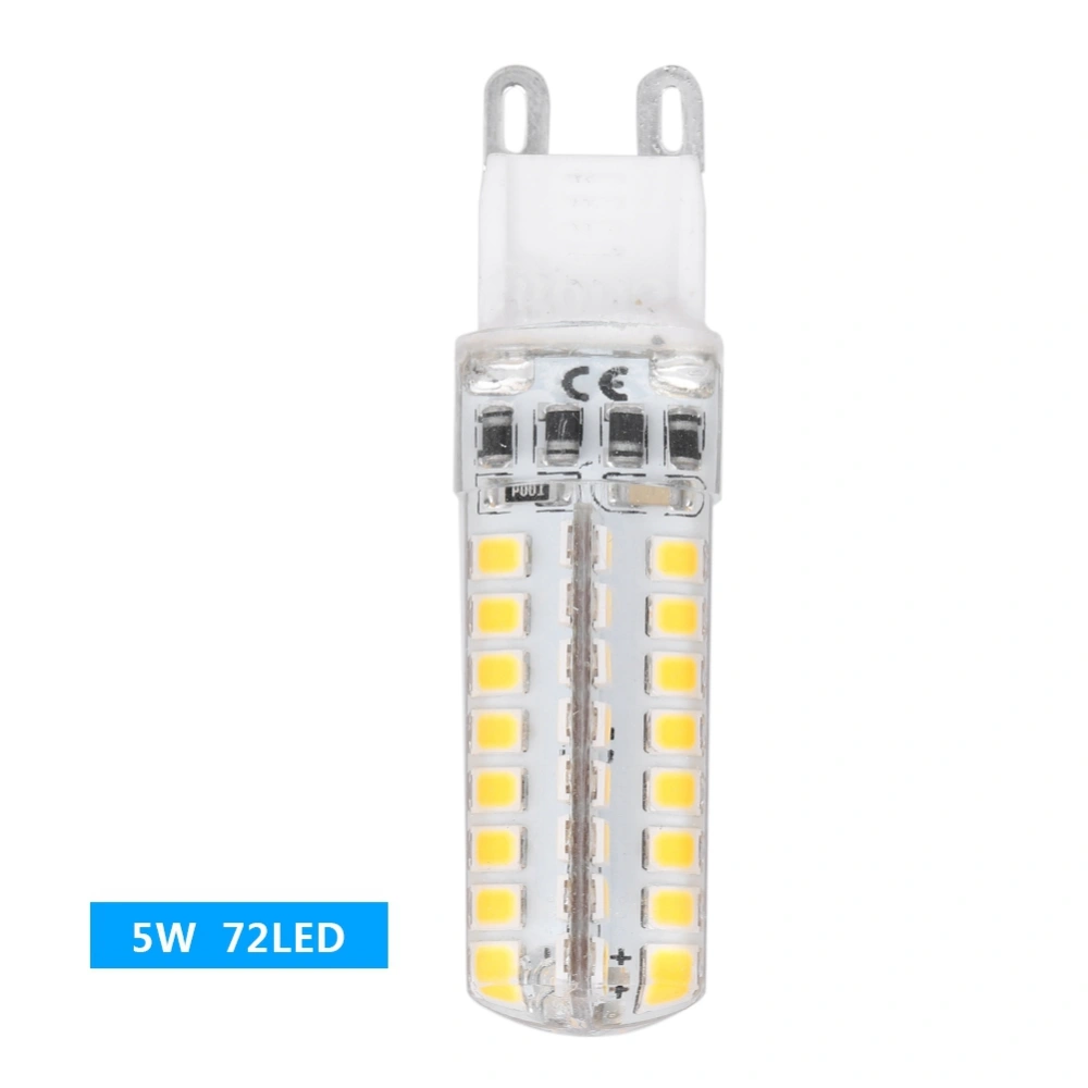 G9 220V Energy Saving LED Corn Light Bulb Indoor Lighting Silicone Lamp (Warm White 5W 72LED)