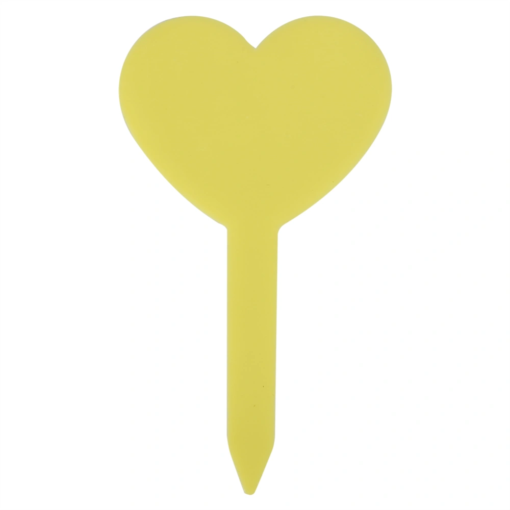 100PCS Colors Gardening Label Heart shape Plant Label PVC Material Waterproof Durable Yellow