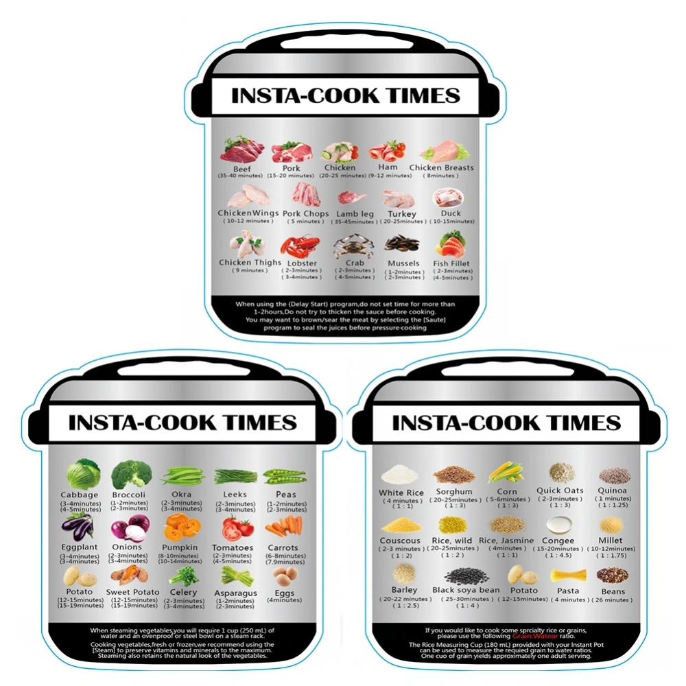 Electric Pressure Cooker Cooking Schedule Magnetic Memo Sticker