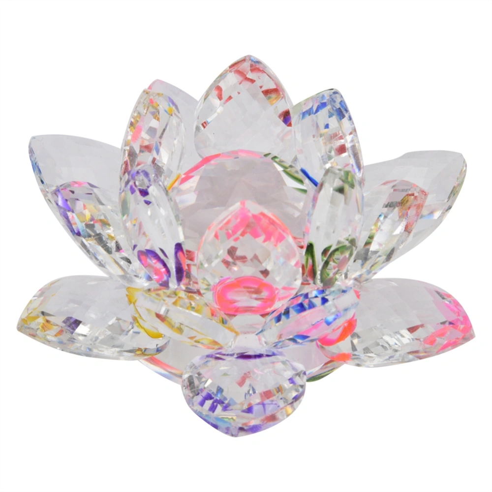 11cm Home Wedding Party Decoration Crystal Lotus Flower Crafts Glass Ornaments Colorful