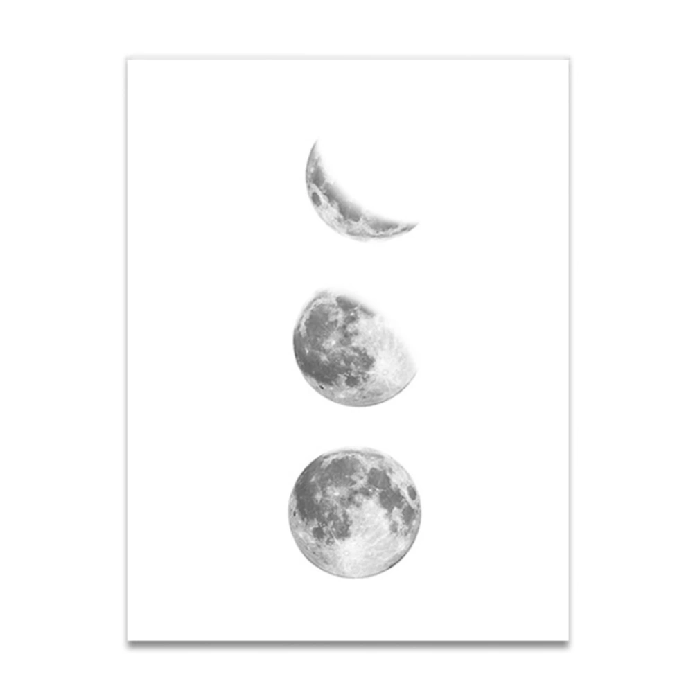 Moon Phases Canvas Painting Rimless Paintings on Wall Art for Home Decorations(Whtie090-6)