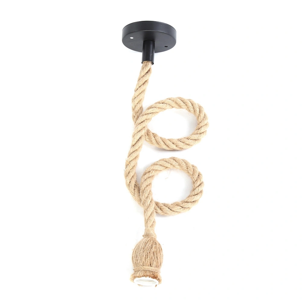 E27 Lamp Base 1m Hemp Rope Cord Electric Wire DIY Pendant Decorative Bulb Holder (1 holder)