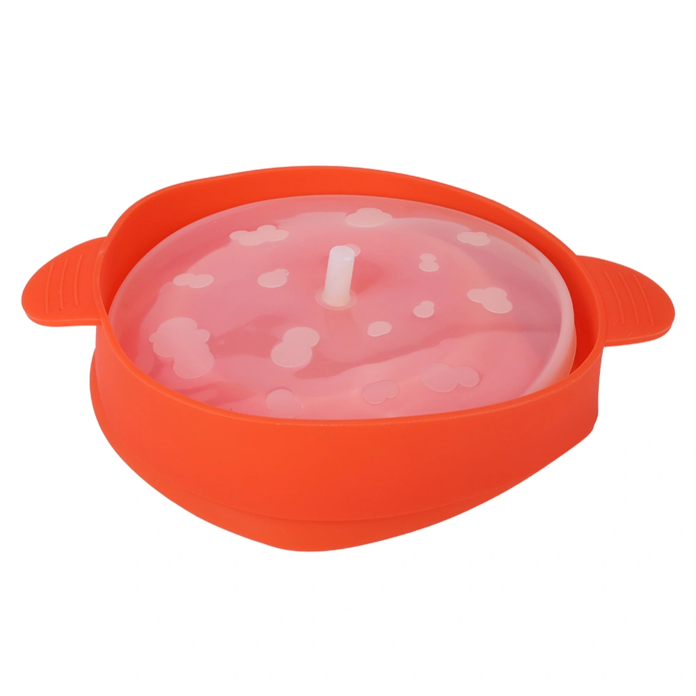 Red Silicone Microwave Popcorn Bucket with Handle Lid Safe Collapsible Popcorn Maker Bowl