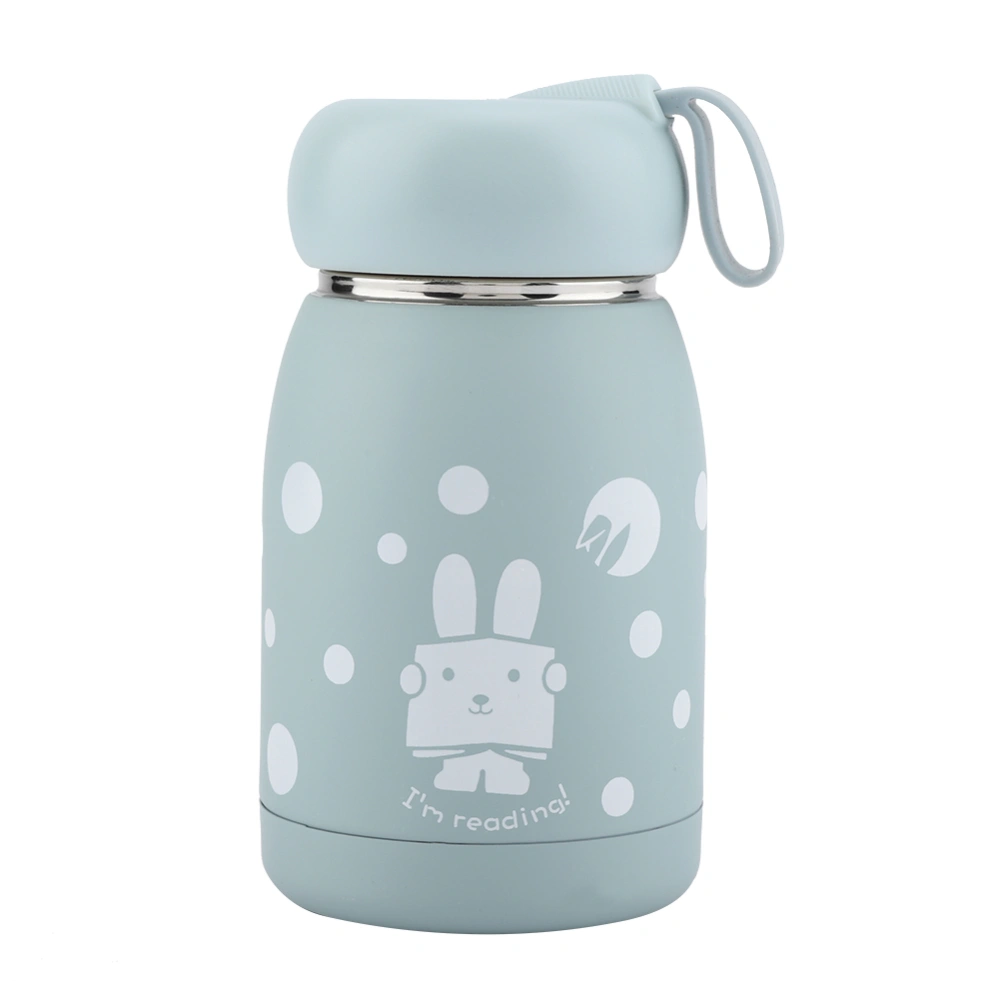 Stainless Steel Cute Rabbit Pattern Vacuum Cup Mug Thermos Cup Water Bottle (Blue)