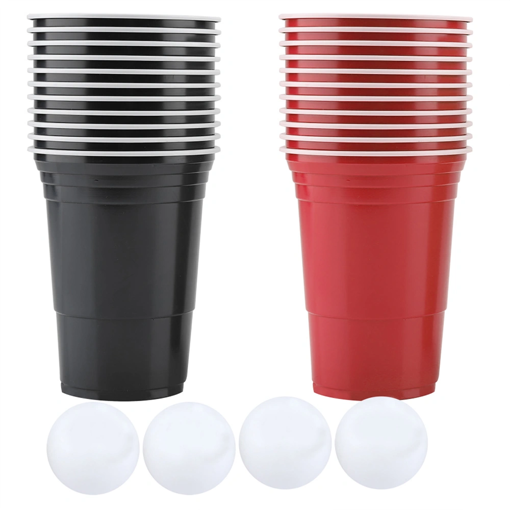 Beer Pong Set Beer Pong Drinking Game Set Beer Pong Cups22 Cups 4 PingPong Balls Red Black