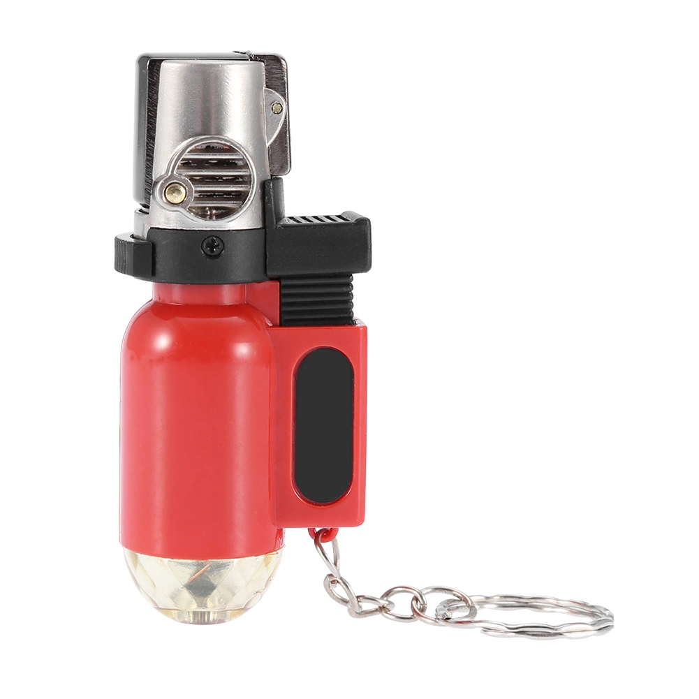 Portable BBQ Lighter Grilling Barbecue Butane Flame Lighter Key Chain No Gas (Red)