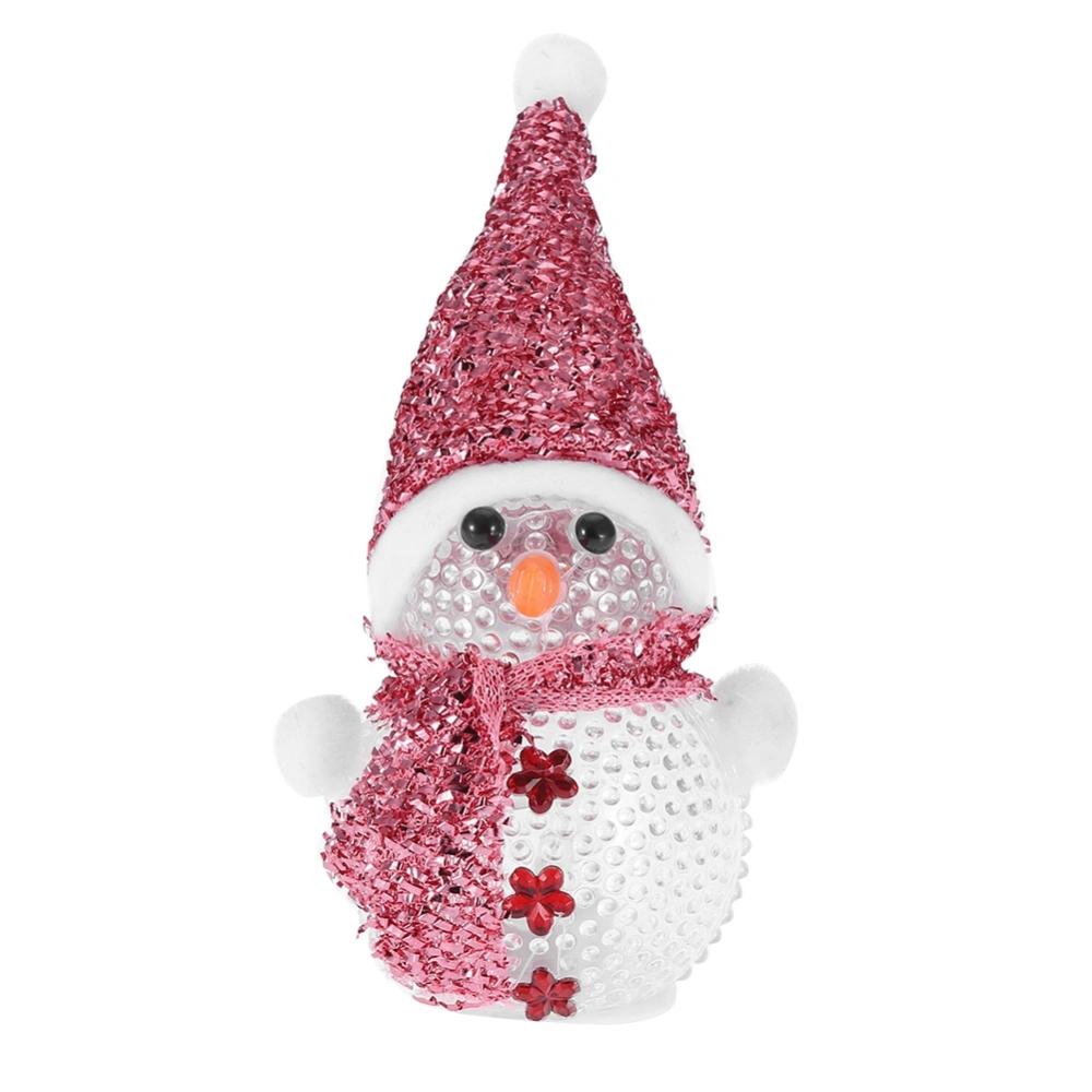 Colorful Night Light Snowman Style LED Lamp for Home Bar Cafe Christmas Decoration Rose Gold