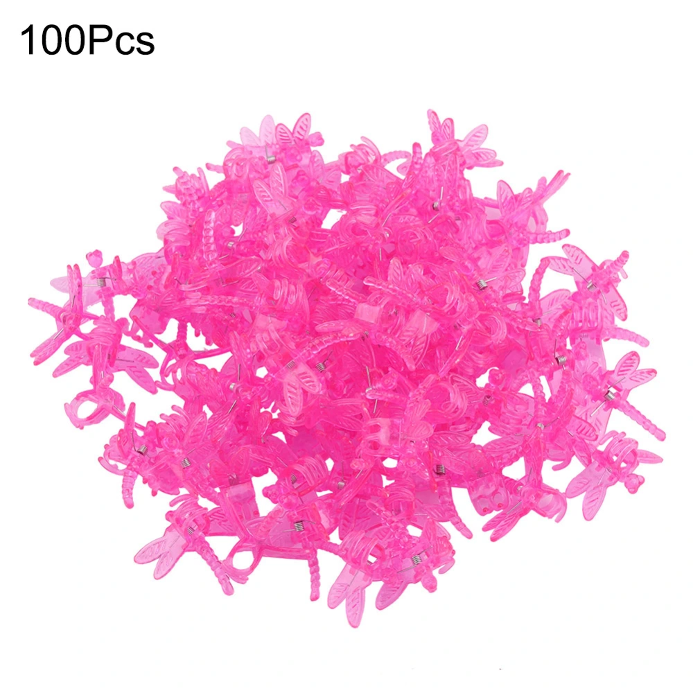 100Pcs Garden Tools Stem Clips Grow Upright Orchid Plastic Mini Stalks Flower Rose Red