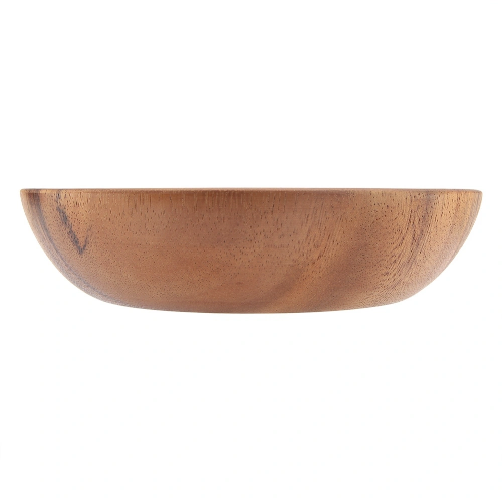 Solid Acacia Wooden Bowl for Salad Soup Rice Hand Made Wooden Bowl Kitchen Utensils (20*4.5cm)