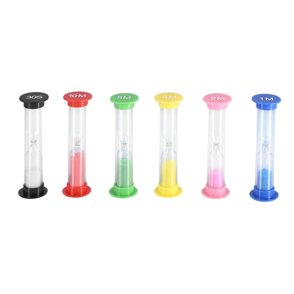 6pcs/ Set Sand Glass Timer Hourglass for Cooking Baking Game Exercise Decoration