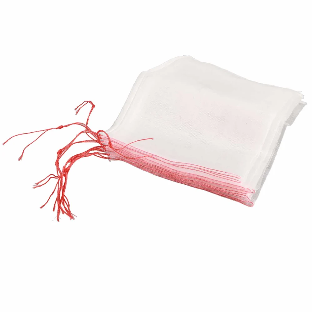 10pcs Plant Fruit Protection Bags Drawstring Mesh Bag Against Insect Pest Bird 35*25cm