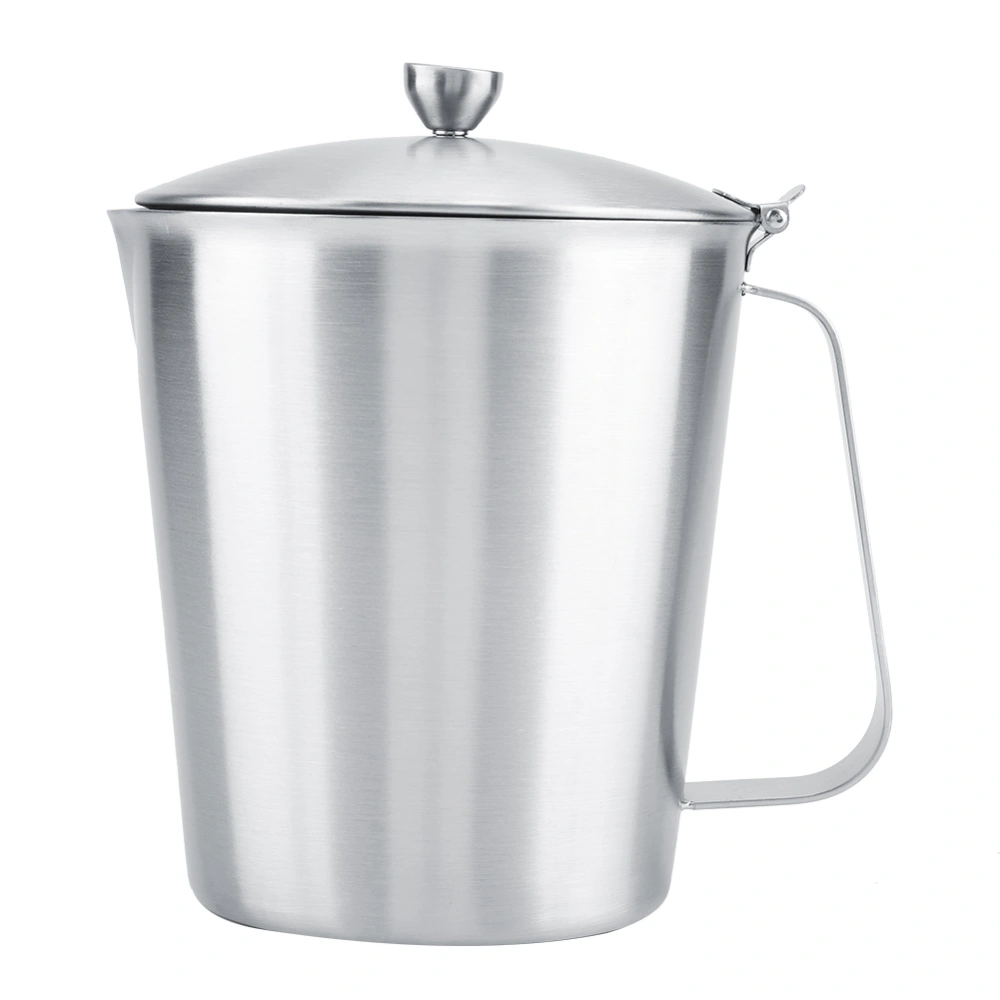 Stainless Steel Milk Frothing Pitcher Coffee Cup Mug with Cover & Measurement (1500ml)