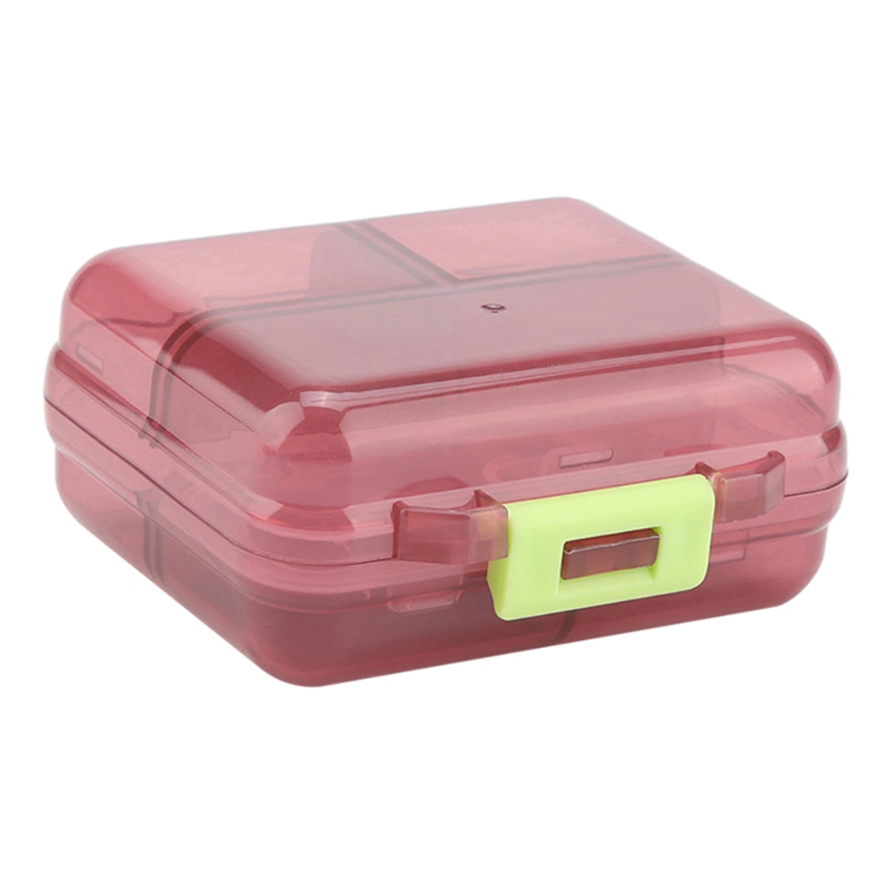 7 Grids Weekly Portable Medicine Tablet Pill Box Organizer Drug Case (Claret red)