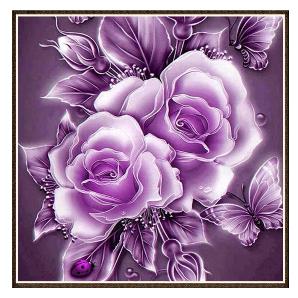 DIY Rose Diamond Painting Crystal Rhinestone Embroidery Arts Colorful Home Room Decor Red