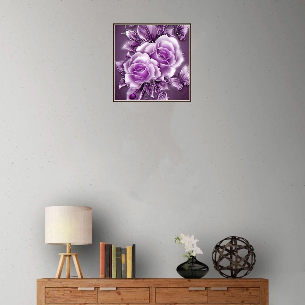 DIY Rose Diamond Painting Crystal Rhinestone Embroidery Arts Colorful Home Room Decor Red