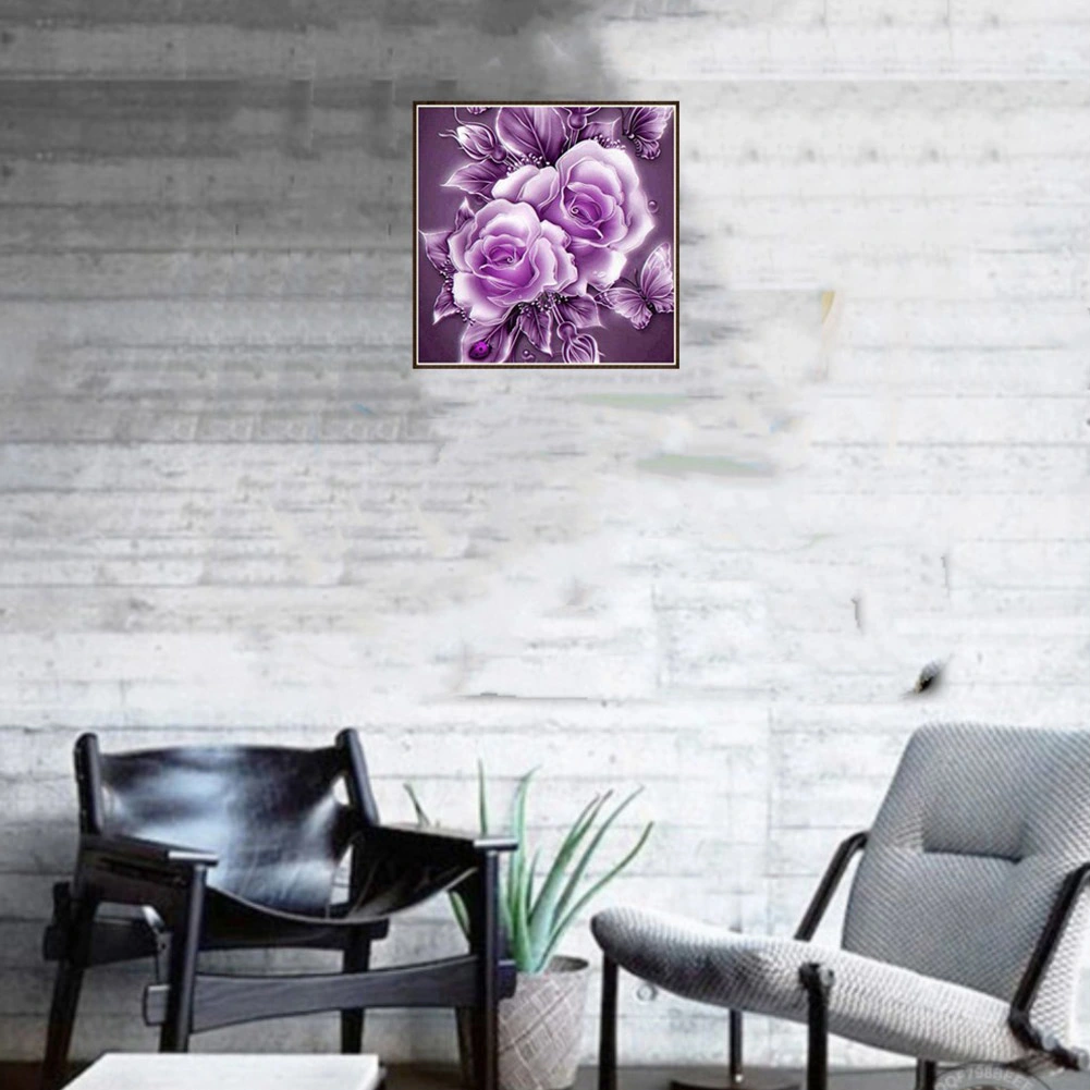 DIY Rose Diamond Painting Crystal Rhinestone Embroidery Arts Colorful Home Room Decor Red