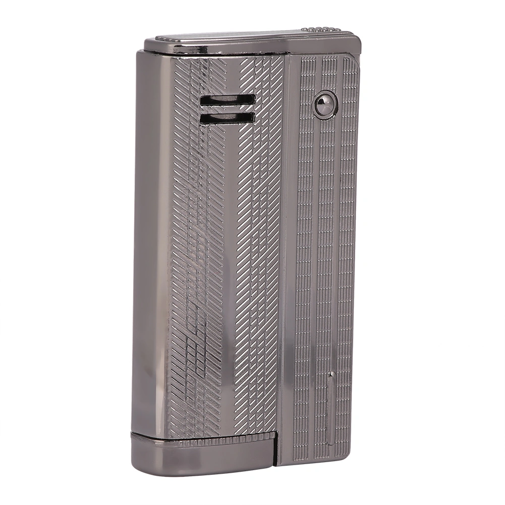 Vintage Oblate Fashionable Lightweight Portable Metal Lighter Daily Use(Black)