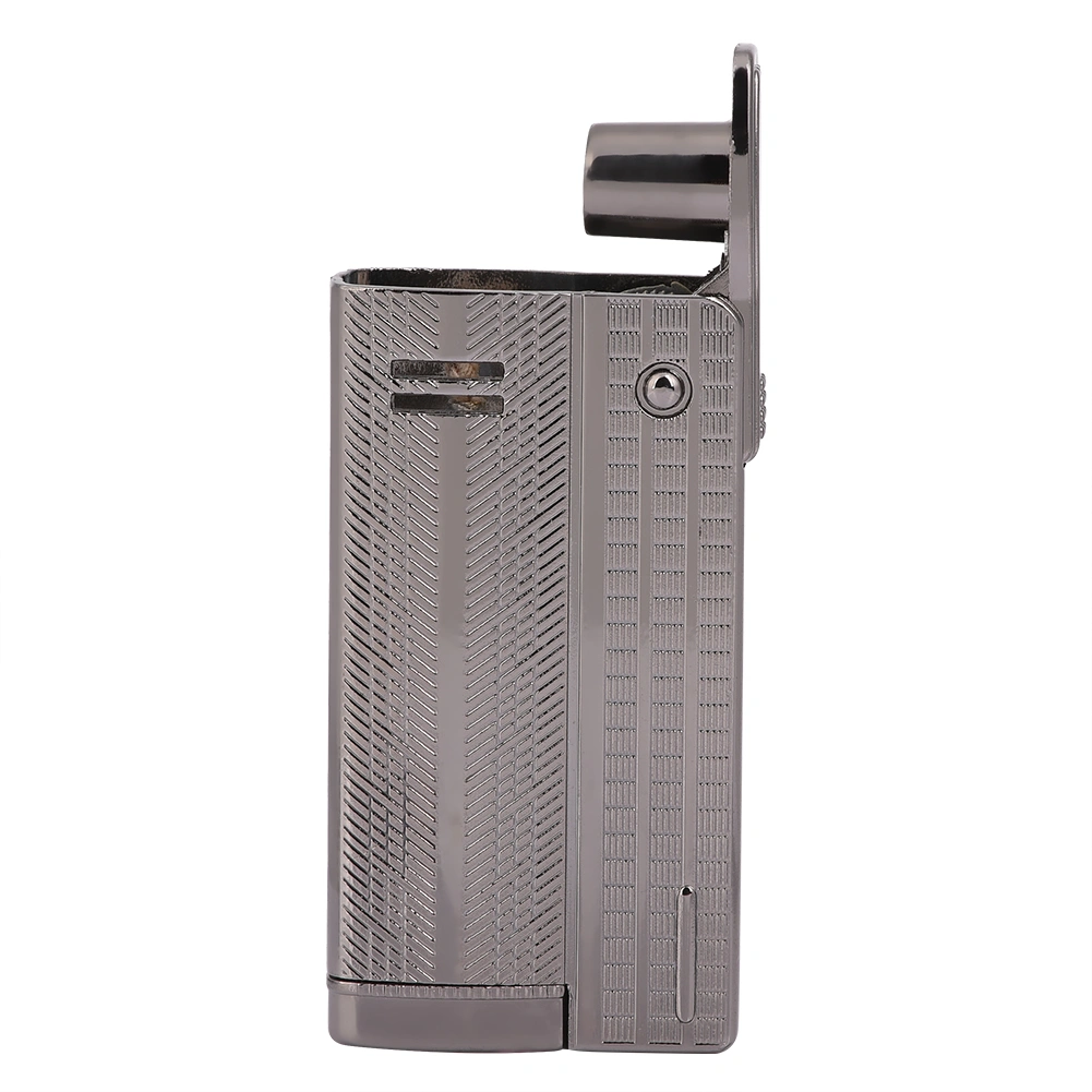 Vintage Oblate Fashionable Lightweight Portable Metal Lighter Daily Use(Black)