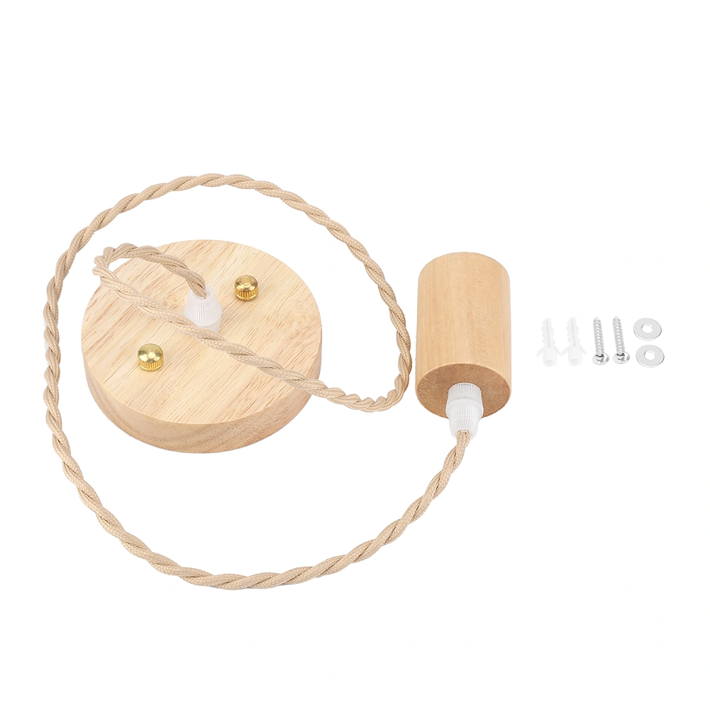 E27 Vintage Country Style Black Simple Wood Pendant Ceiling Lamp Hanging Light 90-250V