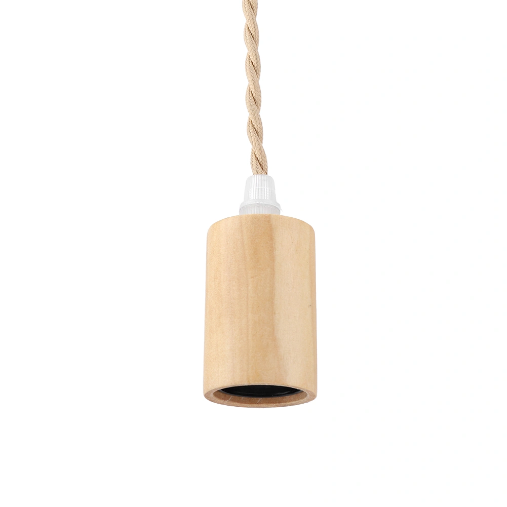 E27 Vintage Country Style Black Simple Wood Pendant Ceiling Lamp Hanging Light 90-250V