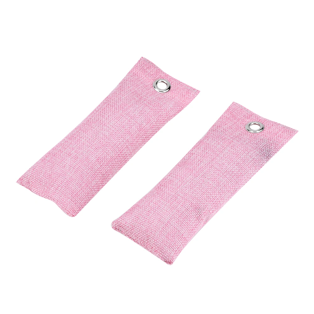 2Bags Bamboo Charcoal Home Car Air Purifier Activated Carbon Shoes Deodorant Bag(Pink)